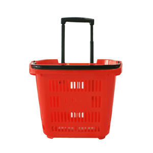 Cestas plásticas de la carretilla del supermercado con las ruedas para el uso del centro comercial - Product Image 3