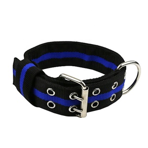 Collares de perro de correas de poliéster de nailon a rayas de triple capa de diseño de moda - Product Image 1