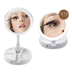 <span class=keywords><strong>Amazon</strong></span> best seller belleza producto de doble cara <span class=keywords><strong>espejo</strong></span> plegable <span class=keywords><strong>espejo</strong></span> de <span class=keywords><strong>maquillaje</strong></span> con luces con pilas - Product Image 1