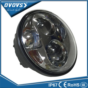 OVOVS Negro y Chrome 5.75 Pulgadas led cabezal de la lámpara del proyector Faros de motos har-ley - Product Image 3