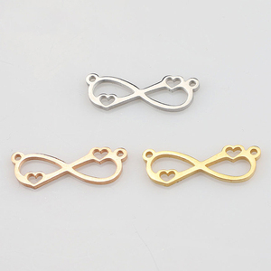 In Acciaio Inox Lucidato A Specchio Gioielli FAI DA TE 3 Colori Commerci All'ingrosso Amore Connettori Cuore Infinity <span class=keywords><strong>Charm</strong></span> per il Braccialetto Fare - Product Image 4