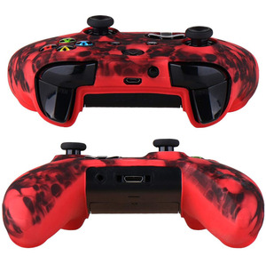 Camouflage transfert d'eau impression crâne Silicone couverture peau étui pour Microsoft Xbox <span class=keywords><strong>One</strong></span> <span class=keywords><strong>X</strong></span> & Xbox <span class=keywords><strong>One</strong></span> S contrôleur étui en silicone - Product Image 5