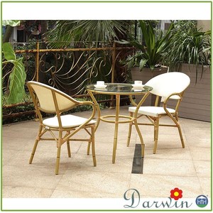Sillas de comedor al aire libre Precio de fábrica Malla Bistro Set Aluminio Barato Bambú Sillas de comedor - Product Image 3