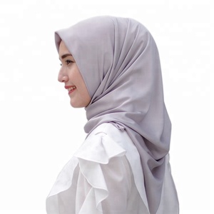 Turbante de cabeza cuadrada de Color sólido Bufanda Material de seda satinada Mujeres musulmanas Cubierta de cabeza simple Hijab liso - Product Image 2