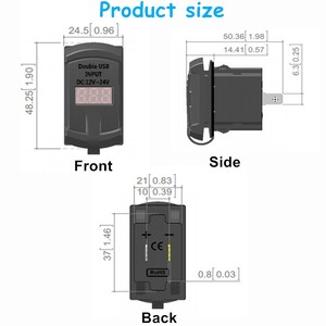 <span class=keywords><strong>Cargador</strong></span> USB Marino Impermeable de 36W, Estilo Rocker, Doble QC 3.0, con Voltímetro Digital LED y Fusible para Auto, Barco, Marino, ATV - Product Image 6