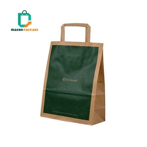 Tùy Chỉnh <span class=keywords><strong>Custom</strong></span> <span class=keywords><strong>Made</strong></span> Brown Nhà Hàng Ra Lấy Đi Thức Ăn Nhanh Túi Giấy Với Logo In - Product Image 5