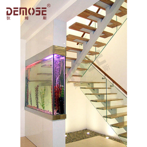 Durable <strong>Half</strong> Turn Stairs with Central Stringer Wood <strong>Steps</strong> for Home Apartment Decoration Design - Product Image 2