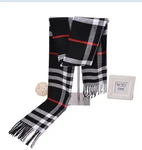 63 kleuren beschikbaar Hot Verkoop Acryl winter warm plaid mannen nieuwe sjaal