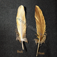Plumes scintillantes métalliques, 1 pièce, or, accessoires de mode, DIY, plumes d'oie, peintes, vente en gros