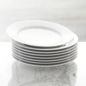 Restaurant supplier wholesale dinnerware high quality round white porcelain plate