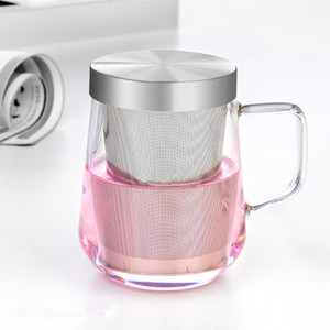 Manuelles Blasen Starke doppelwandige Glas wasser flasche Gesunder Tee-Aufguss Becher Becher Reise becher mit Edelstahls ieb - Product Image 4