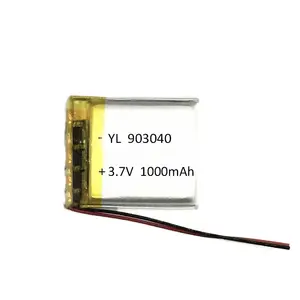 903040 3.7 v 1000 mAh लिथियम बहुलक बैटरी सेल कस्टम लाइपो मालिश के लिए समाप्त बैटरी बाइक रोशनी