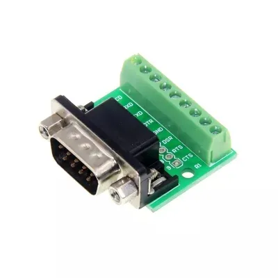 Connettori d-sub 9pin senza saldatura connettore DB9 RS232 seriale a terminale femmina maschio scheda Breakout adattatore nero + verde