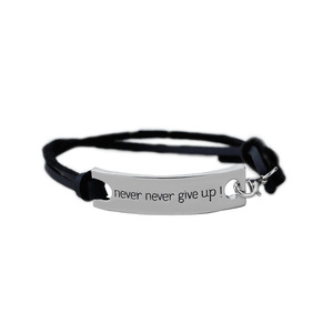 Handgemaakte Touwarmband Mannen En Vrouwen Cadeau Inspirerend "Nooit Opgeven" <span class=keywords><strong>Slogan</strong></span> Armband - Product Image 1