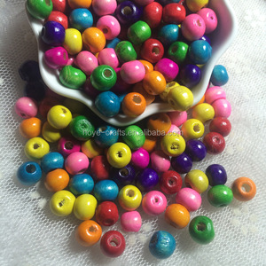 Bijoux de bricolage de haute qualité, perles en bois rondes colorées de 8mm