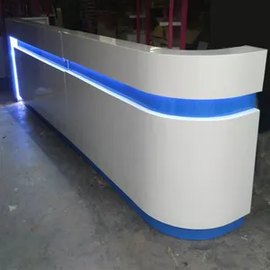 Melamine Board Top Salon Receptie Led Licht Wit Salon Receptie