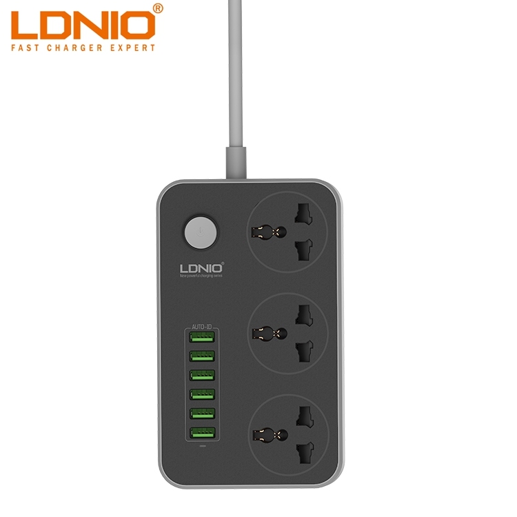 Универсальный удлинитель питания LDNIO с 6 USB-портами и 3 розетками