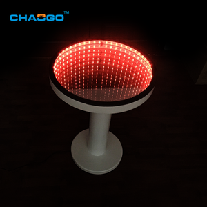 Novo 16 Cor Mudança bar mobiliário partido bar ao ar livre mesa highboy 3d infinito redondo espelho mesa de chá <span class=keywords><strong>led</strong></span> iluminado mesa de café