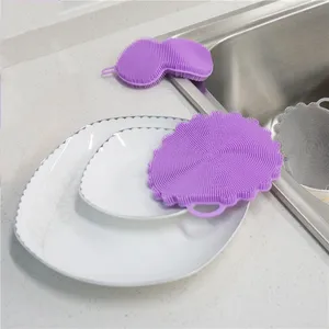 kitchen silicone dishwashing brush for dish and plate