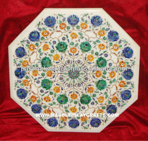 Hermosas Cubiertas de Mesa de Mármol Blanco Octagonal para Café y Desayuno - Product Image 1