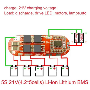 BMS 3S 4S 5S 25A BMS 18650 Li-Ionen-Lipo-Lithium-Batterie-Schutzschaltung Modul PCB PCM 18650 Lipo BMS Ladegerät - Product Image 5