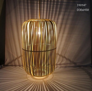 Abat-jour en bambou moderne du Vietnam avec lampes à induction, commande tactile, indice de protection IP33, garantie de 2 ans - Product Image 1