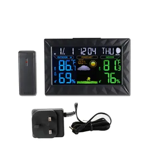 Termómetro Digital inalámbrico para interiores y exteriores, higrómetro, reloj, barómetro, estación meteorológica
