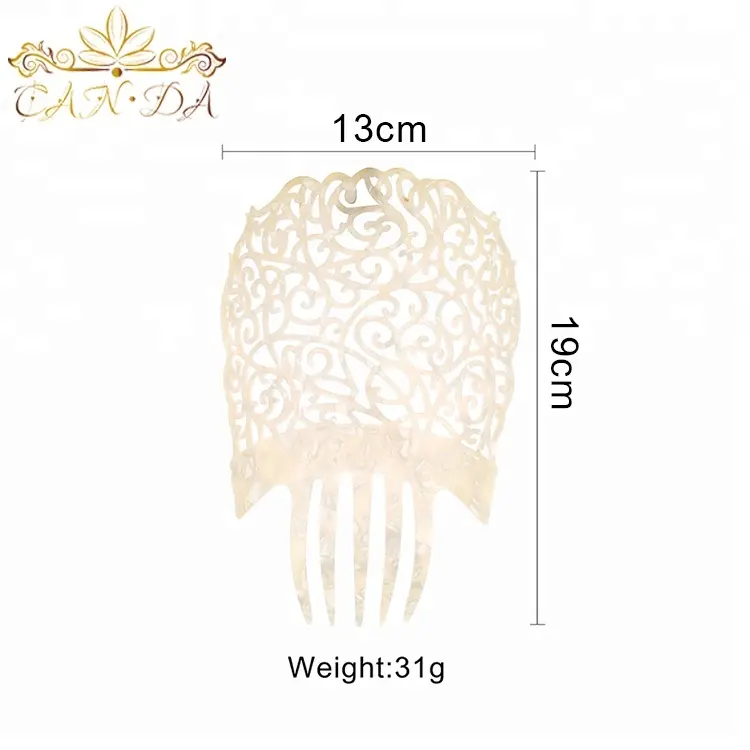 Good Quality Fashion Spanish Style Wedding Hair Jewelry Acetate Decorative Bridal Hair Combs