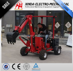 XDEM-Mini excavadora de ruedas, 4 ruedas, excavadora de neumáticos de 0,55 a 0,6 toneladas, buen precio - Product Image 1