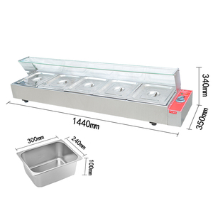 Venta caliente Calentador De Alimentos <span class=keywords><strong>5</strong></span> Olla Húmeda Bien al Baño María Eléctrico Con Guardia Estornudar - Product Image 6
