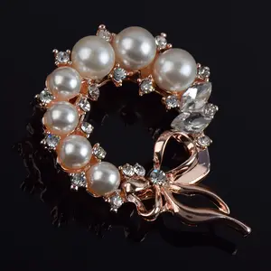 1pcs Wedding Bridal Dual Purpose Bow Knot Imitation Pearl Brooch Pin Flower Rhinestone Scarf Clip Crystal Gift For Women