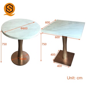 Juego de mesa de comedor con parte superior de mármol de piedra artificial, patas doradas, mesa de <span class=keywords><strong>restaurante</strong></span> sencilla para comida rápida, <span class=keywords><strong>restaurante</strong></span> - Product Image 6