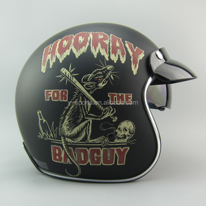 หมวกกันน็อคแบบเรโทร <span class=keywords><strong>TORC</strong></span> T57 สำหรับรถมอเตอร์ไซค์ช็อปเปอร์ - สีดำลายหนู - Product Image 4