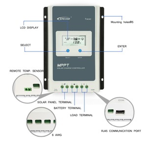 Tracker — contrôleur de <span class=keywords><strong>Charge</strong></span> <span class=keywords><strong>MPPT</strong></span> pour panneaux solaires, 12V/24V, 4210A, 40 a, Programmable, connecteur réglable, connecteur de PC - Product Image 2