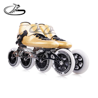 Sepatu Roda Inline Profesional Berkualitas Tinggi Serat Karbon Penuh 4 Roda PU Besar