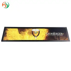 AY Custom Logo Non-woven Bar Runner Rubber Backed Border Beer Mat Promotional Wholesale Price Printed Washable Felt Bar Mat