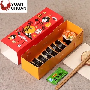 Monouso in legno stampato sushi box contenitore con cassetto