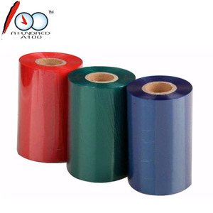 Colore bianco di alta qualità nastro in cera di codici a barre stampante a trasferimento termico del nastro 110 millimetri * <span class=keywords><strong>300m</strong></span>