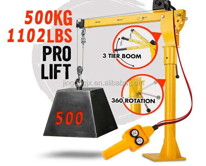 500kg 12v 전기 미니 트럭 크레인 유압 접이식 크레인