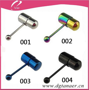Vibrante anodizado anillos de la lengua barbell, la lengua vibradores para joyería <span class=keywords><strong>piercing</strong></span> del cuerpo - Product Image 1