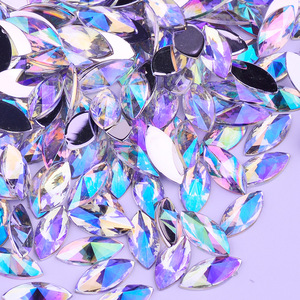 7*15mm Viola Cristalli AB Flatback di Strass Applique Occhio del <span class=keywords><strong>Cavallo</strong></span> di Strass Pietre Di Cristallo Non Da Cucire Gemme Acriliche per il artigianato FAI DA TE - Product Image 6