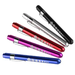 Promosyon kullanımlık LED tıbbi Penlight öğrenci ölçer için hemşireler doktorlar cep klip