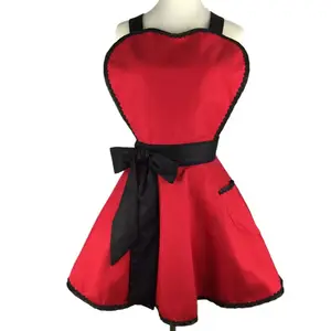 热可爱便宜有趣的围裙红色女孩女性蛋糕店时尚性感围裙
