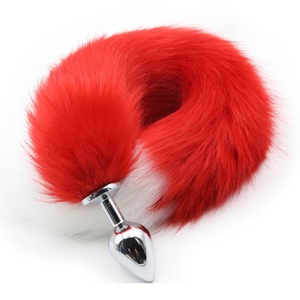 <span class=keywords><strong>De</strong></span> acero inoxidable multi Color <span class=keywords><strong>de</strong></span> pelo largo enchufe trasero Foxtail Anal juguete sexual juego (S/M/ l) - Product Image 1