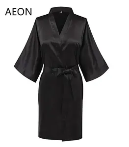 Batas Kimono de fiesta de <span class=keywords><strong>boda</strong></span> de dama de honor de estilo corto sencillo para mujer, 30 colores disponibles para regalo de dama de honor - Product Image 1