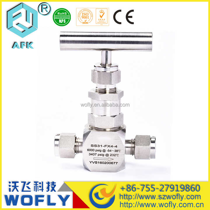 AFK Stainless Steel 316 High Pressure 3000psi 1/4in/8mm Needle Valve