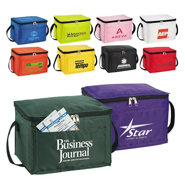Large capacity food bag multi-functional compartment pockets thermal cooler bag insulated food bags for cans packed