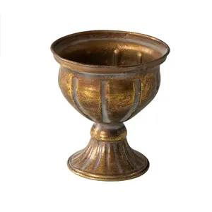 Antika metal çiçek vazo rustik el yapımı vazo gül altın ev deco için