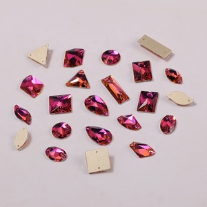 Top Quality fucsia Rivoli abbigliamento da cucire Flatback Strass cucire su Strass di cristallo gemme - Product Image 4
