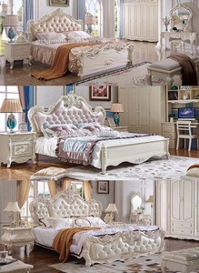 Furnitur Kamar Tidur Kayu Solid Etiopia Putih Harga Murah Cina